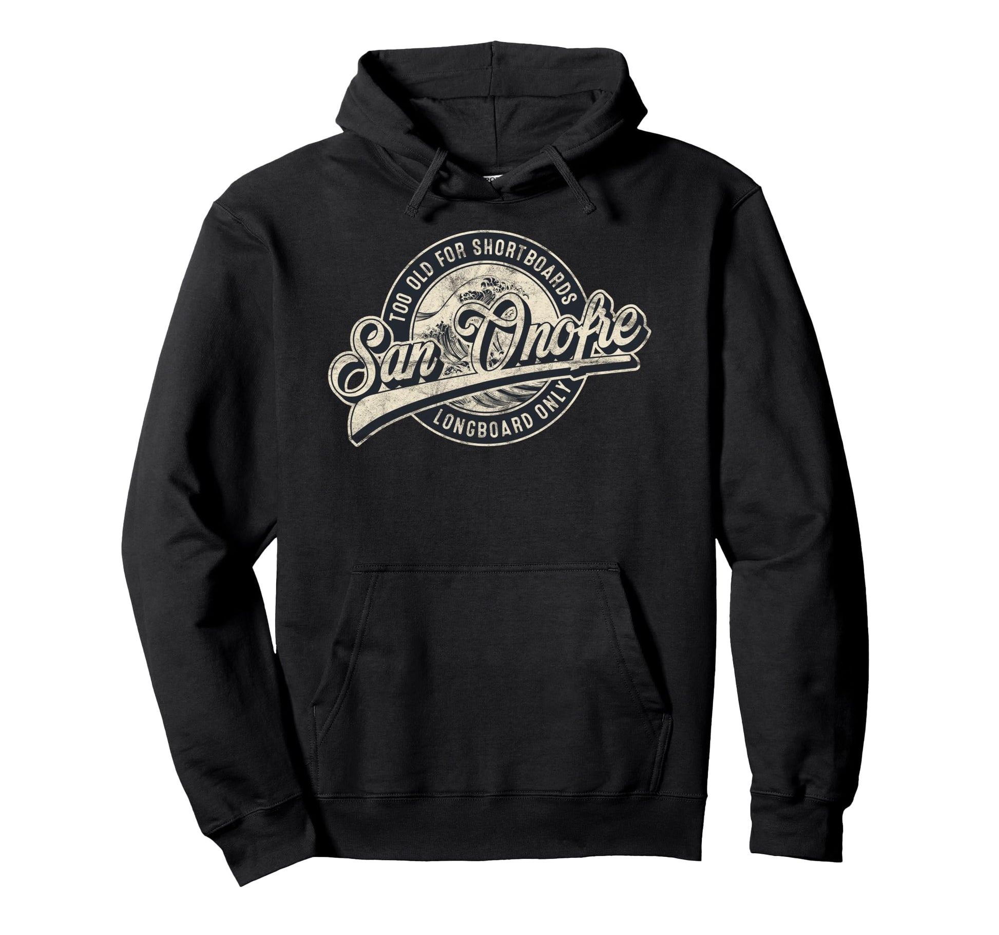 San Onofre Longboard Surf California Wave Hoodie - Aesthetic Graphic Unisex - T-Shirt, Sweatshirt, Hoodie