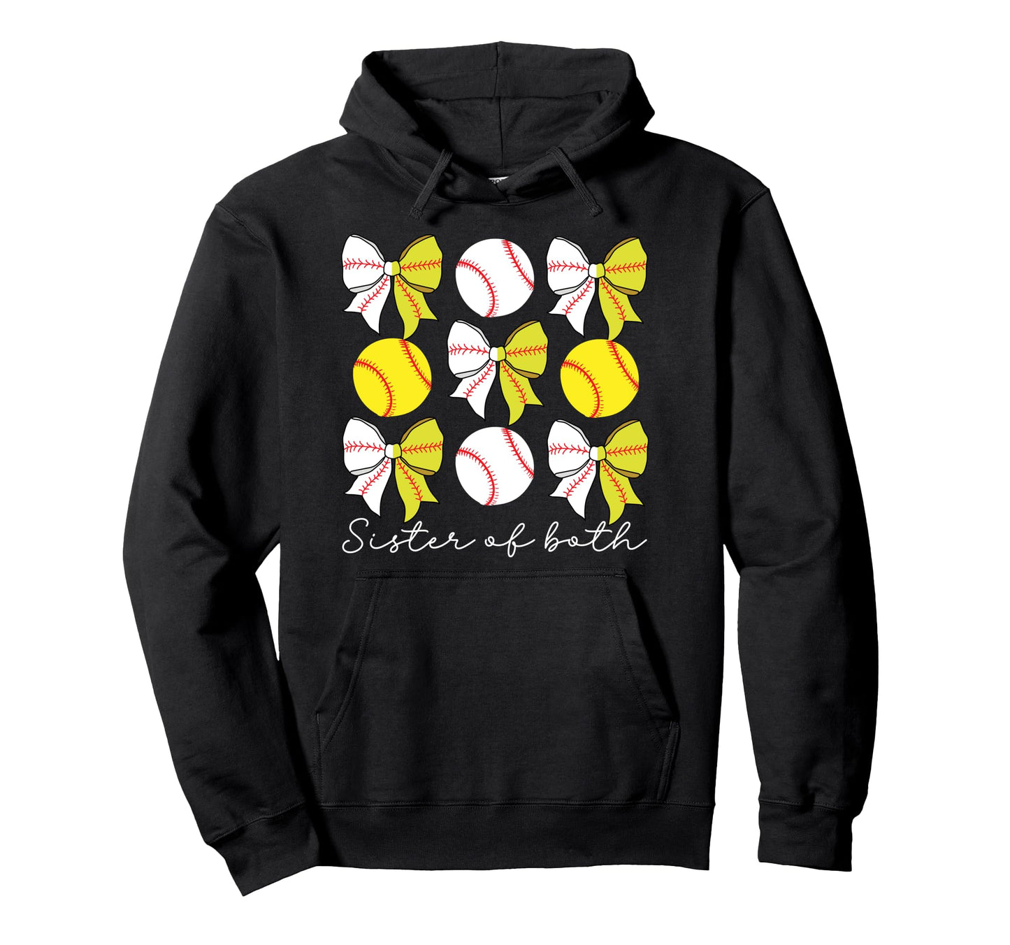 Sister Both Coquette Baseball Softball Hoodie - Streetwear Style Men Women - T-Shirt, Sweatshirt, Hoodie