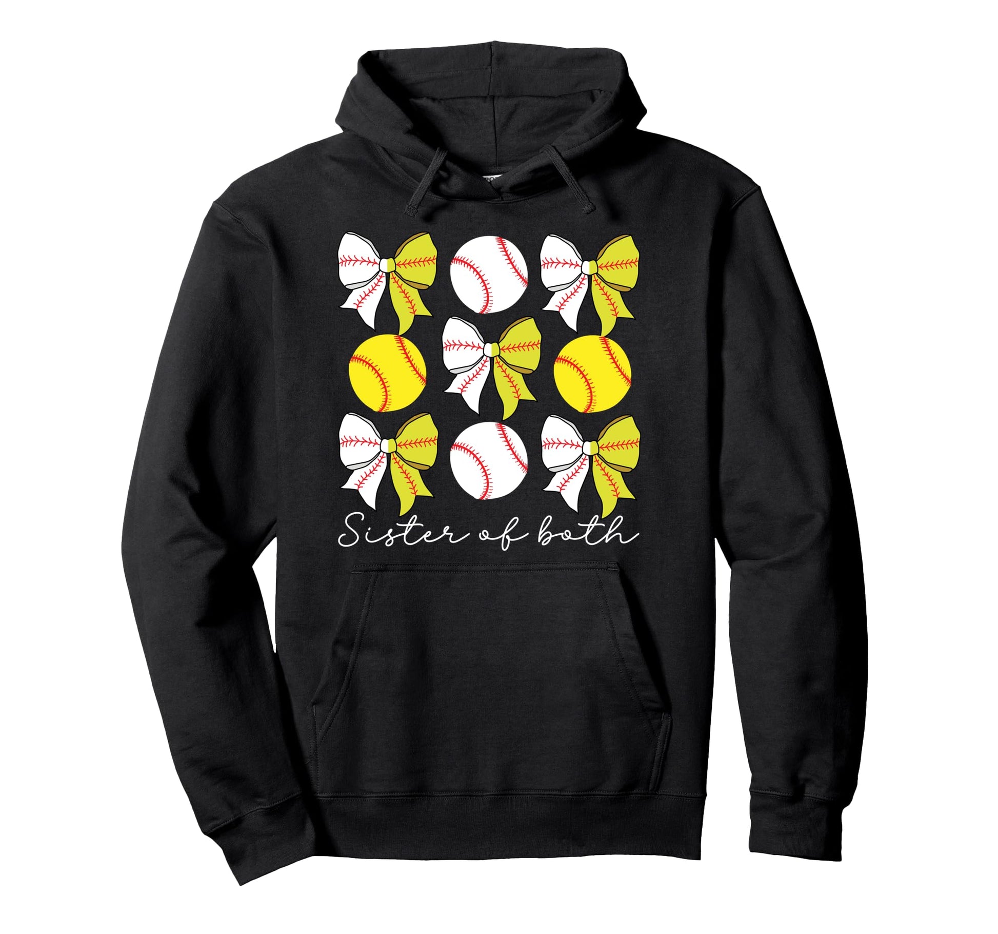 Sister Both Coquette Baseball Softball Hoodie - Streetwear Style Men Women - T-Shirt, Sweatshirt, Hoodie