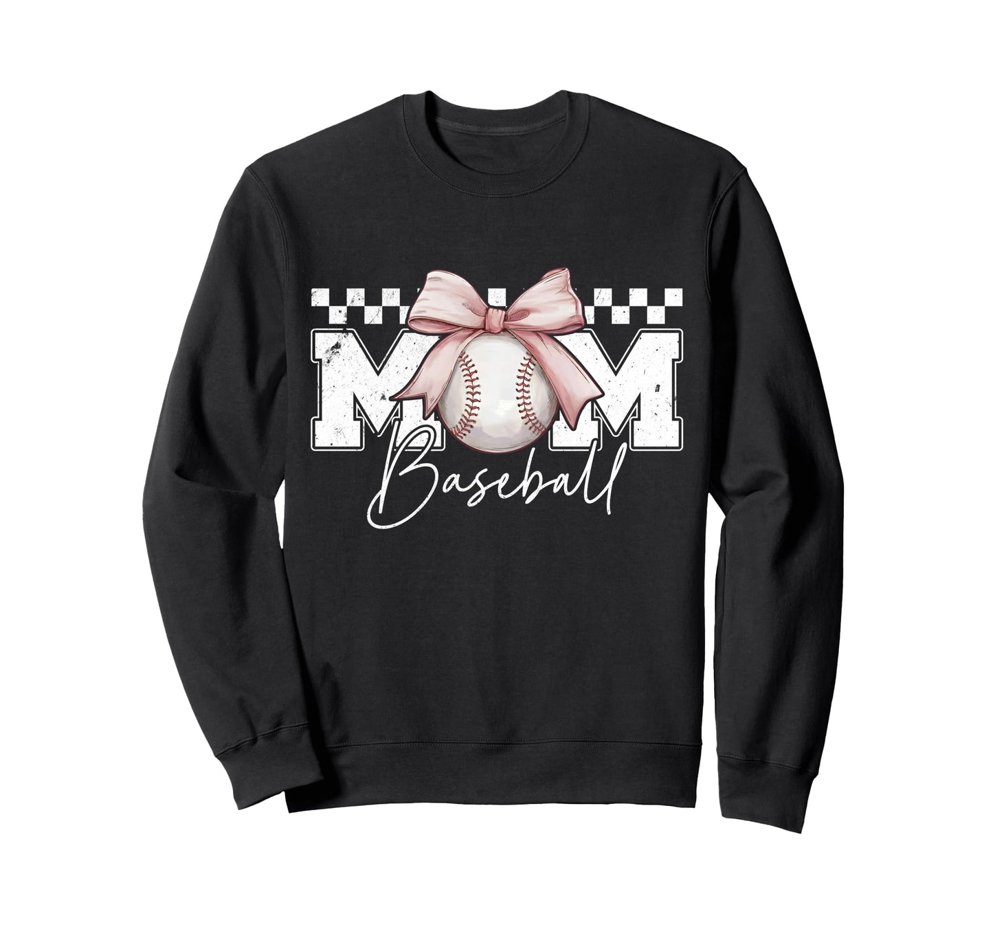 Mothers Day Baseball Coquette Bow Sweatshirt - Graphic Print for Adults - T-Shirt, Sweatshirt, Hoodie
