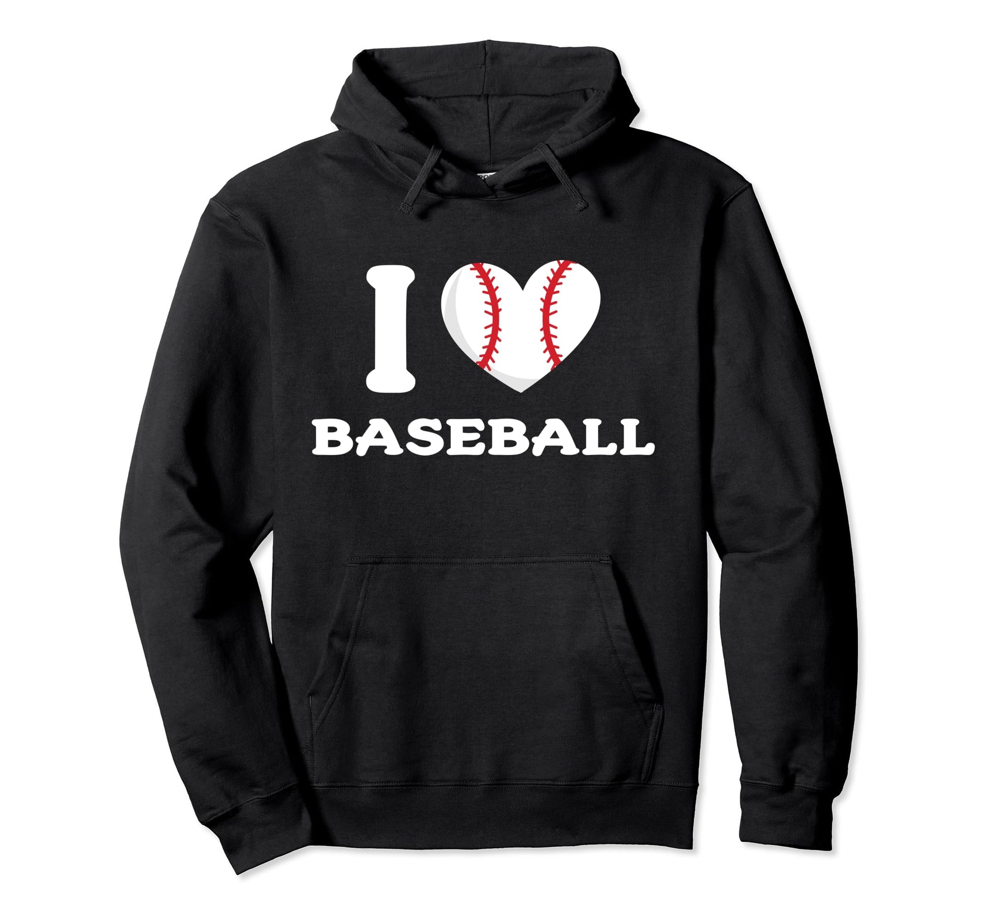 I Love Heart Baseball Hoodie - Aesthetic Graphic Unisex - T-Shirt, Sweatshirt, Hoodie