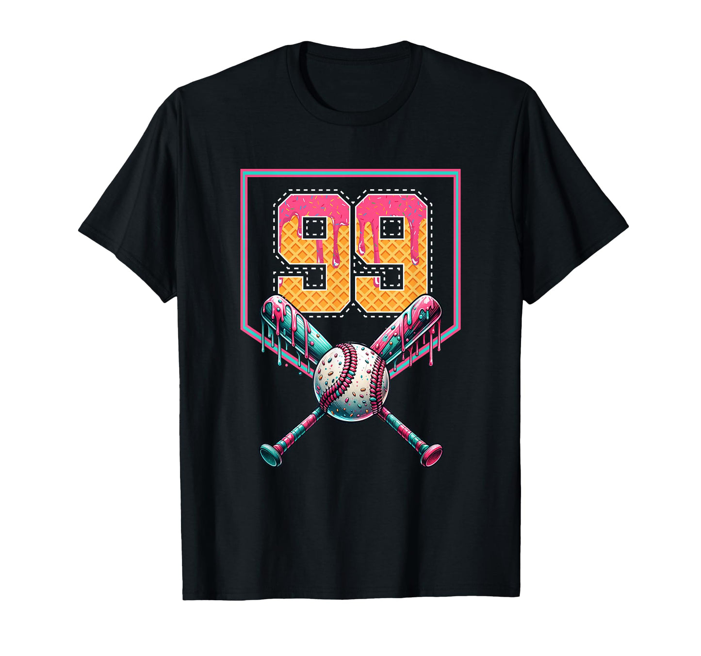 Baseball Drip Number 99 Player Or T-Shirt - Minimalist Print Men Women - T-Shirt, Sweatshirt, Hoodie
