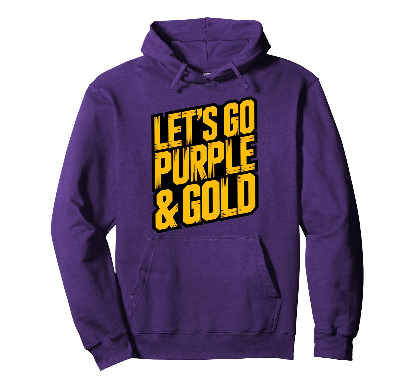 Lets Go Purple Gold Spirit Week Game Hoodie - Minimalist Print for Adults - T-Shirt, Sweatshirt, Hoodie