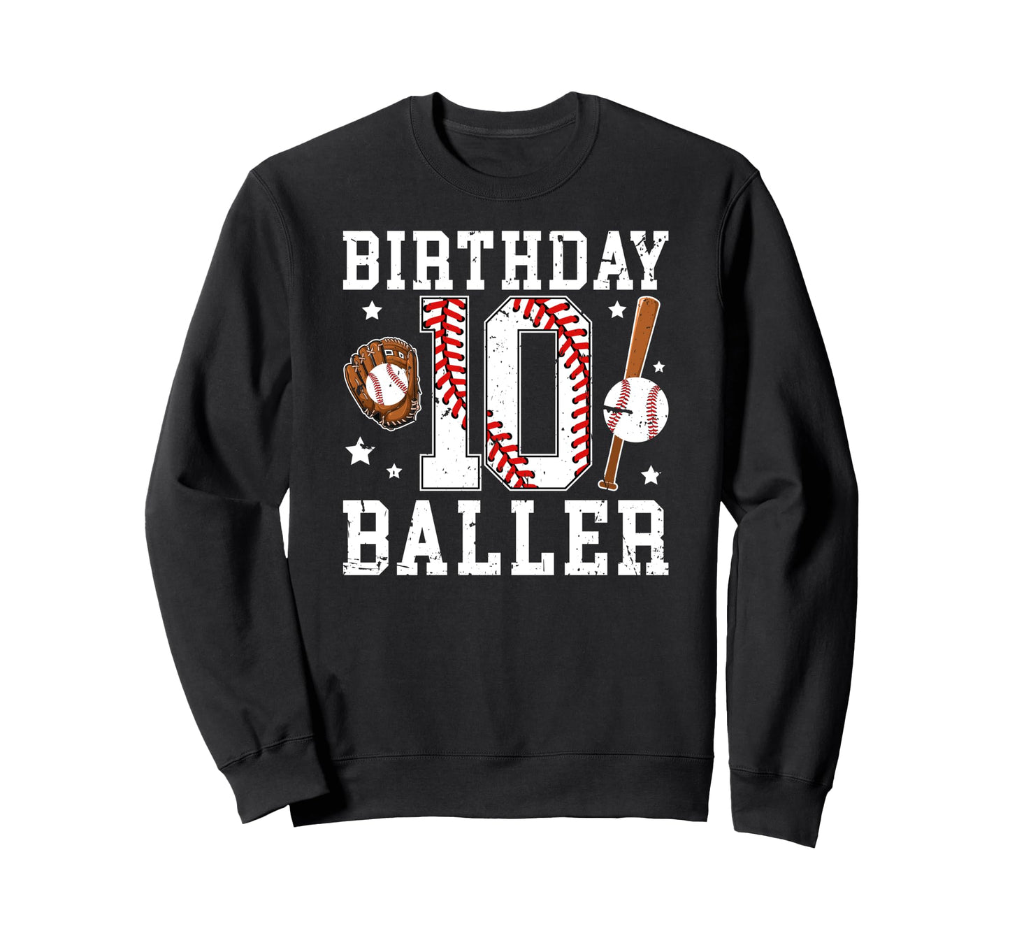 10Th Birthday Baseball Ten Year Old Sweatshirt - Streetwear Style Unisex - T-Shirt, Sweatshirt, Hoodie