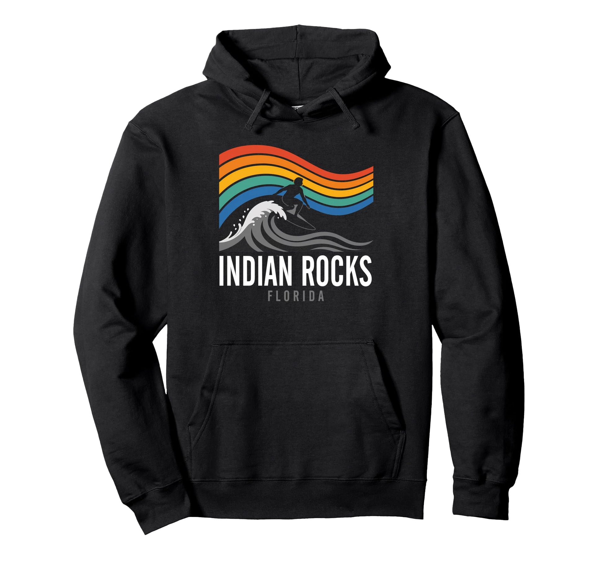 Indian Rocks Beach Florida Surfboarder Hoodie - Streetwear Style Unisex - T-Shirt, Sweatshirt, Hoodie