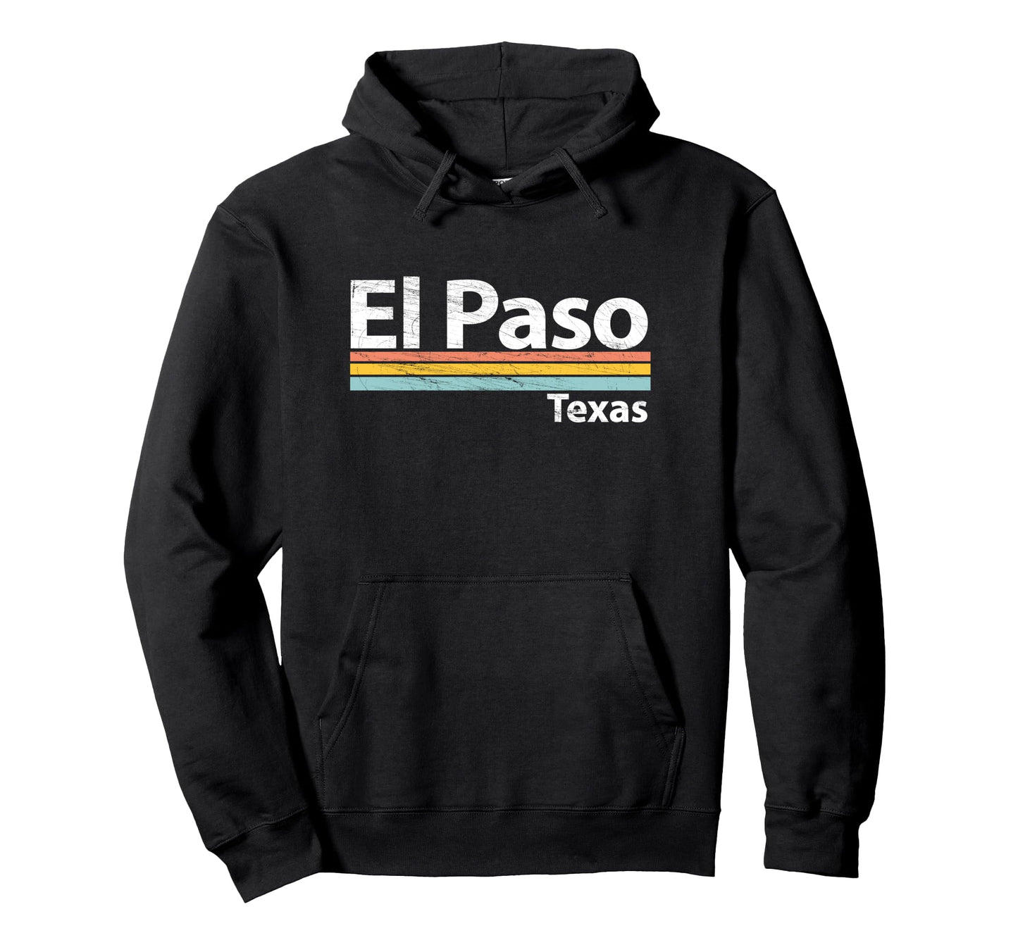 El Paso Texas Worn Stripes Hoodie - Trendy Graphic for Adults - T-Shirt, Sweatshirt, Hoodie