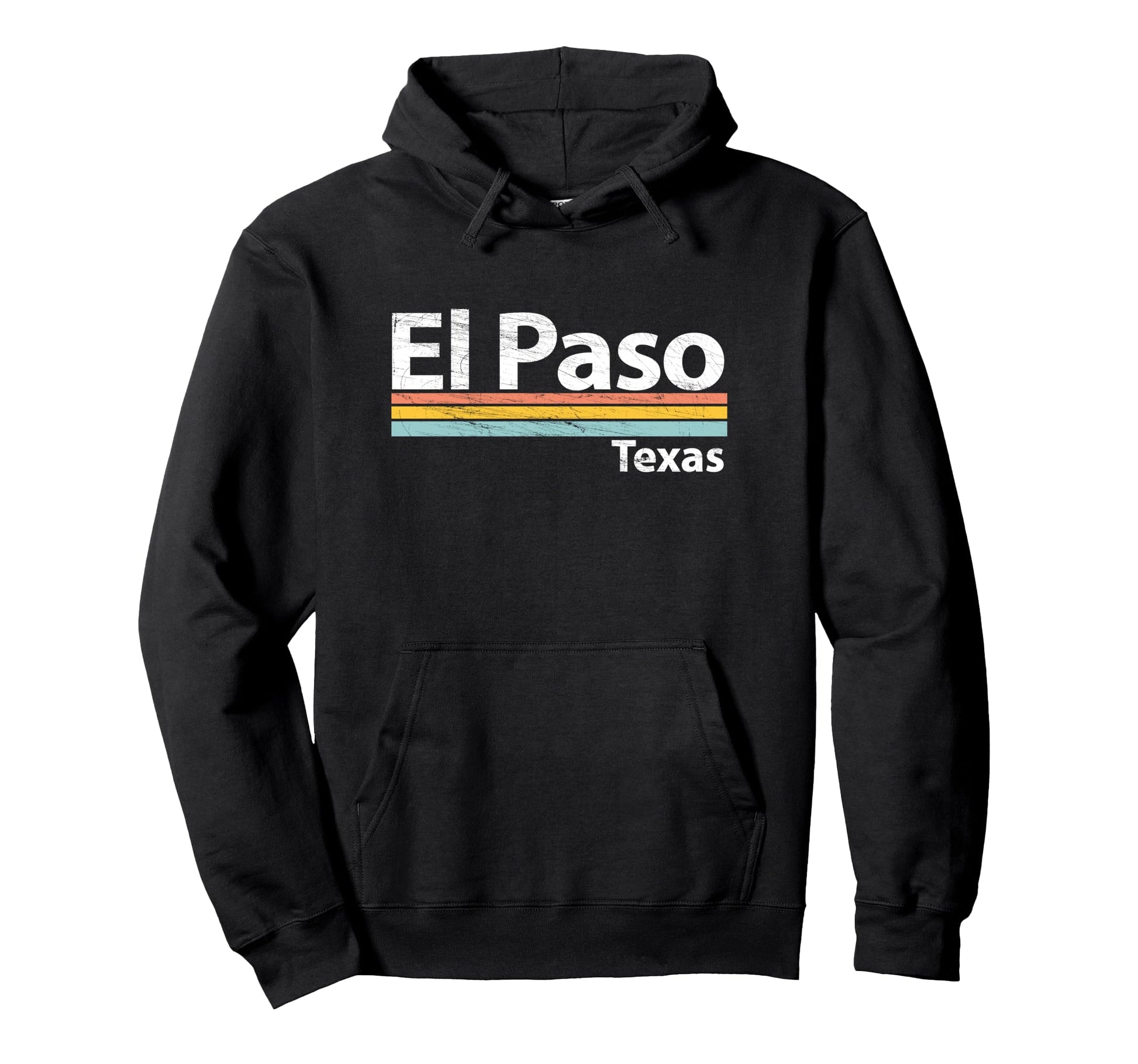 El Paso Texas Worn Stripes Hoodie - Trendy Graphic for Adults - T-Shirt, Sweatshirt, Hoodie