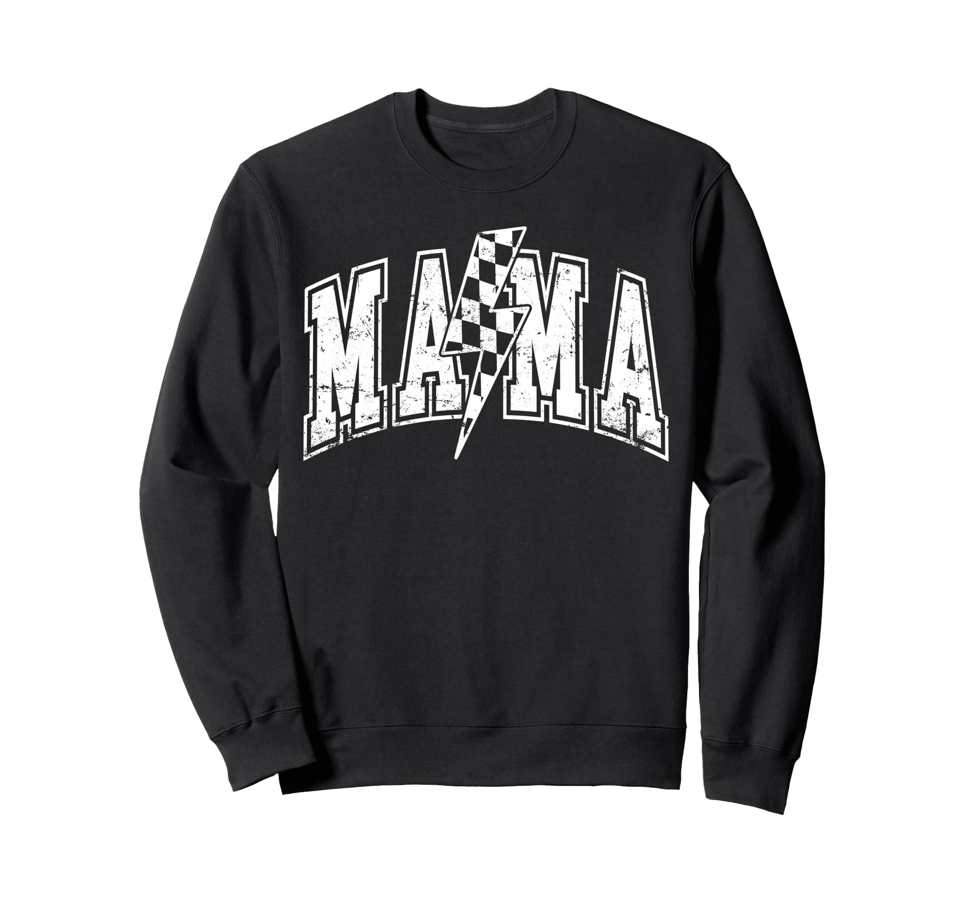 Mama Lightning Bolt Checkered Sweatshirt - Custom Art Print Men Women - T-Shirt, Sweatshirt, Hoodie