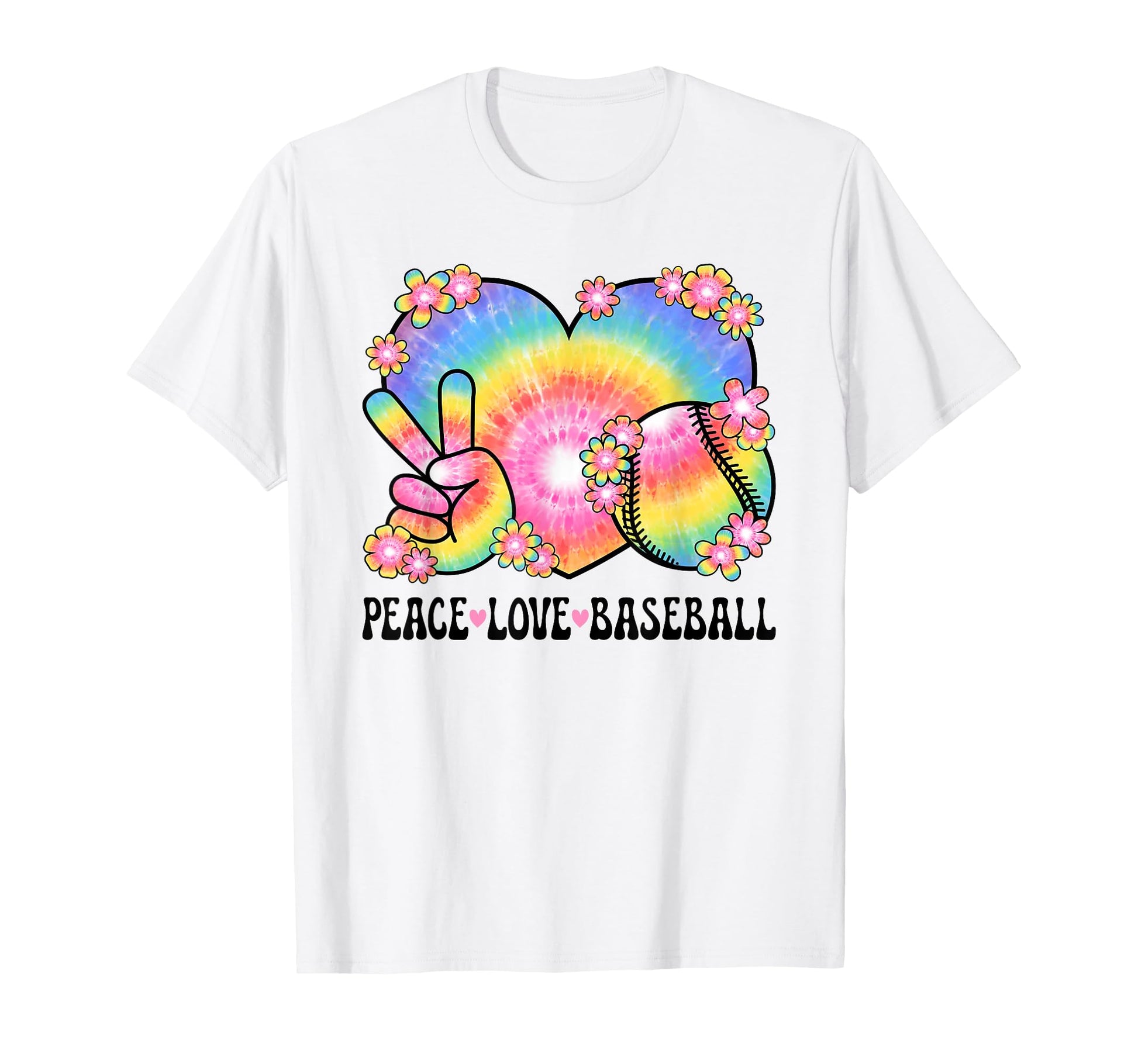 Peace Love Baseball Lover 60S 70S T-Shirt - Unique Graphic Men Women - T-Shirt, Sweatshirt, Hoodie