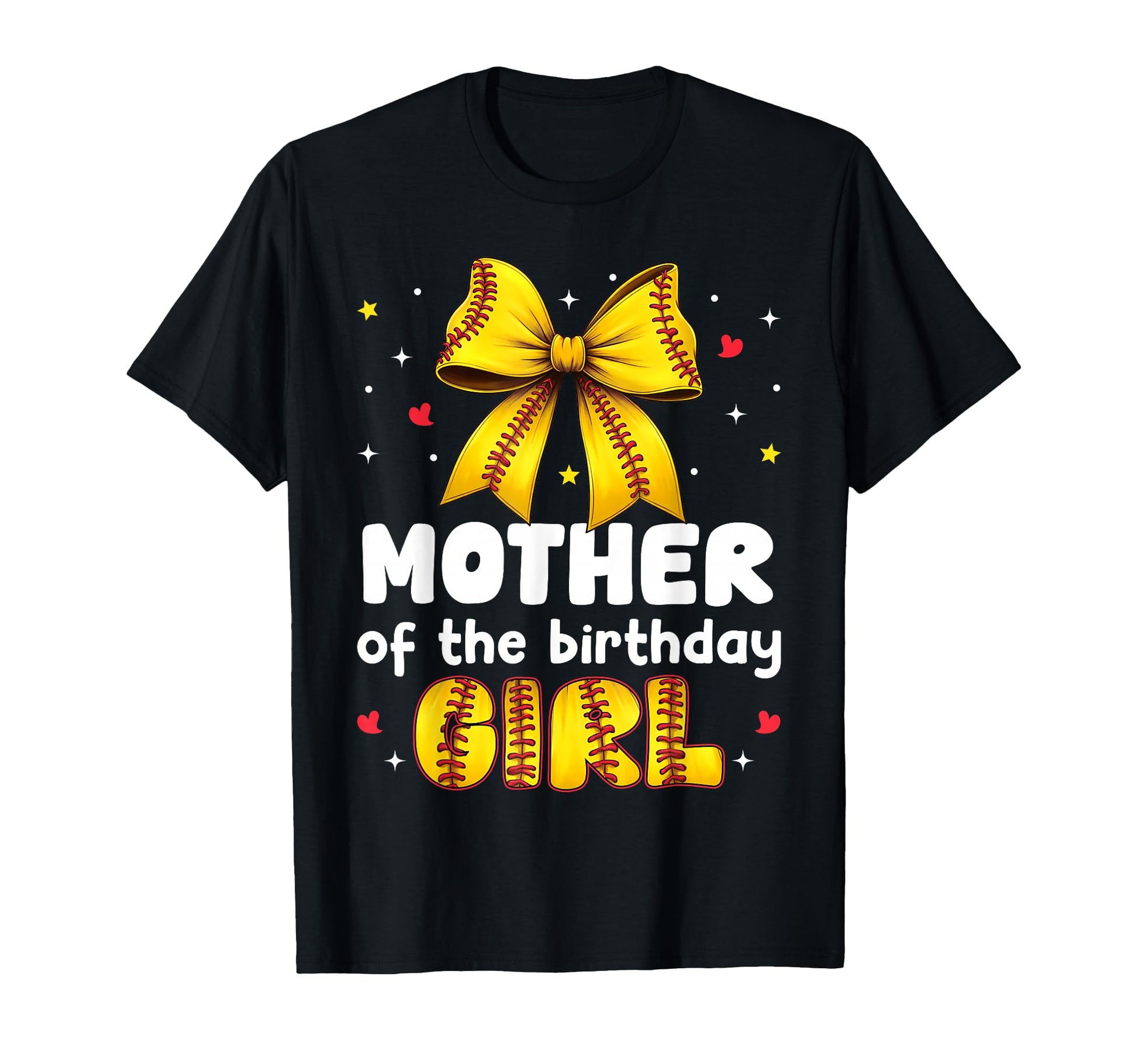 Mother Birthday Baseball Softball Bow T-Shirt - Fun Novelty Design Unisex - T-Shirt, Sweatshirt, Hoodie