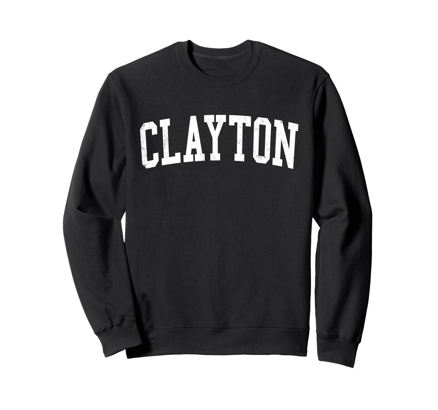 Clayton Nj Distressed White Sweatshirt - Fun Novelty Design Men Women - T-Shirt, Sweatshirt, Hoodie