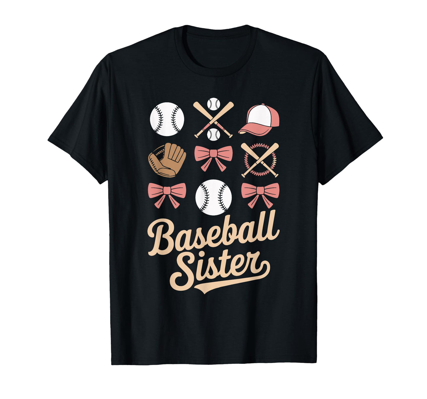 Baseball Sister Coquette Bows And Bats T-Shirt - Fun Novelty Design Unisex - T-Shirt, Sweatshirt, Hoodie