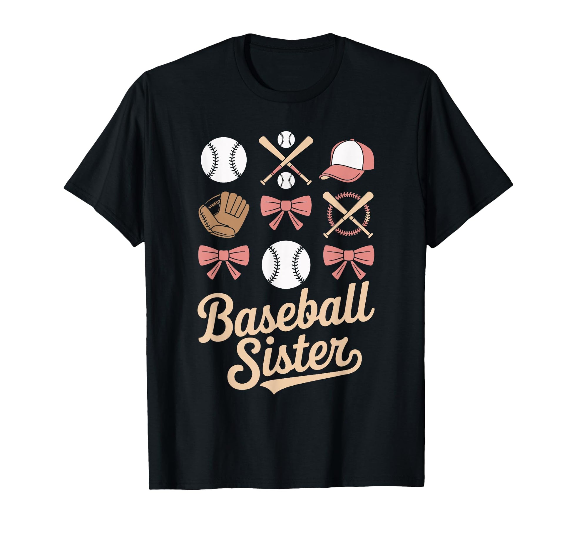 Baseball Sister Coquette Bows And Bats T-Shirt - Fun Novelty Design Unisex - T-Shirt, Sweatshirt, Hoodie