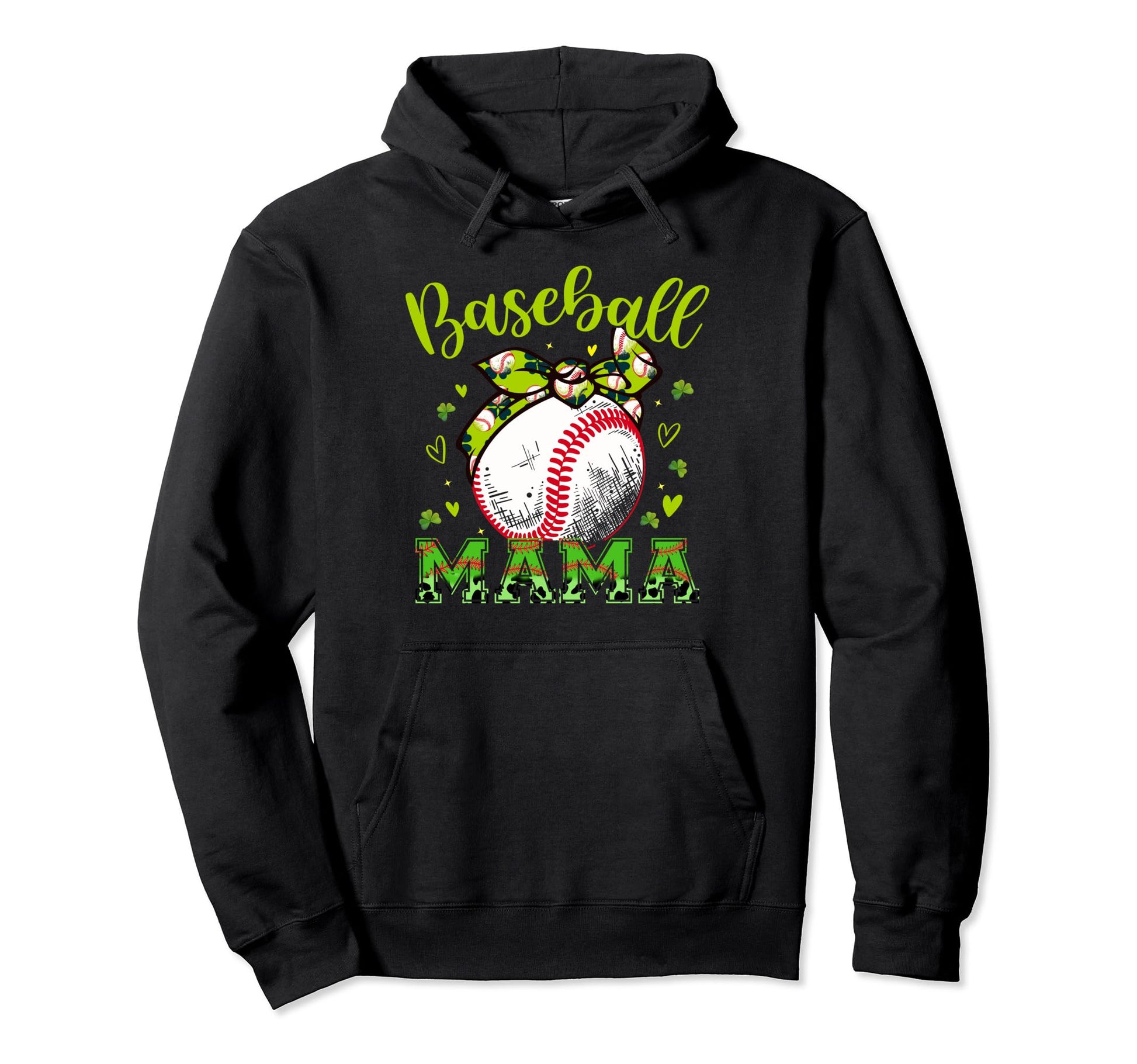 Baseball Mama Headband Leopard Baseball Hoodie - Novelty Apparel Unisex - T-Shirt, Sweatshirt, Hoodie