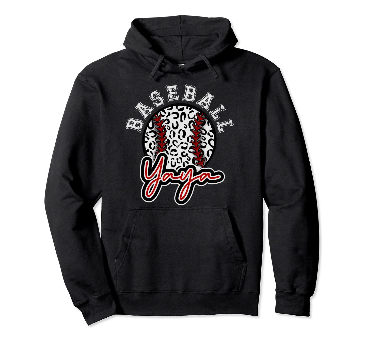 Leopard Cheetah Baseball Yaya Womens Trendy Hoodie - Unique Graphic Unisex - T-Shirt, Sweatshirt, Hoodie