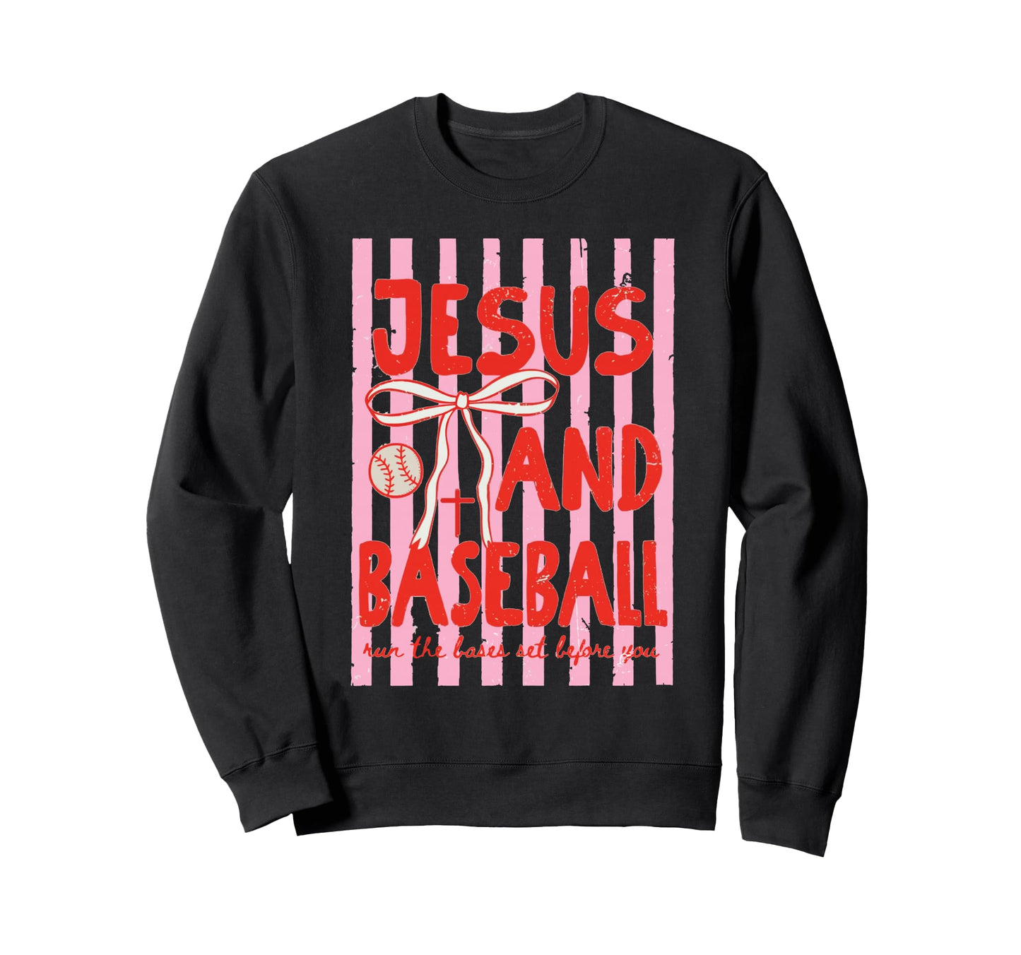 Jesus And Baseball Coquette Game Sweatshirt - Casual Everyday Wear Unisex - T-Shirt, Sweatshirt, Hoodie