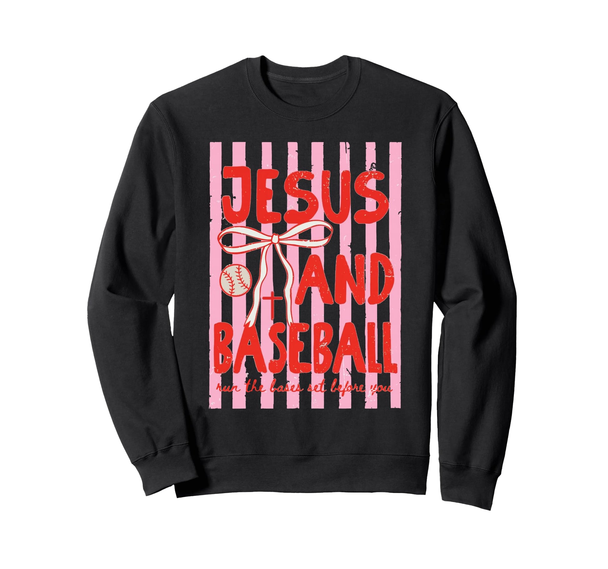 Jesus And Baseball Coquette Game Sweatshirt - Casual Everyday Wear Unisex - T-Shirt, Sweatshirt, Hoodie