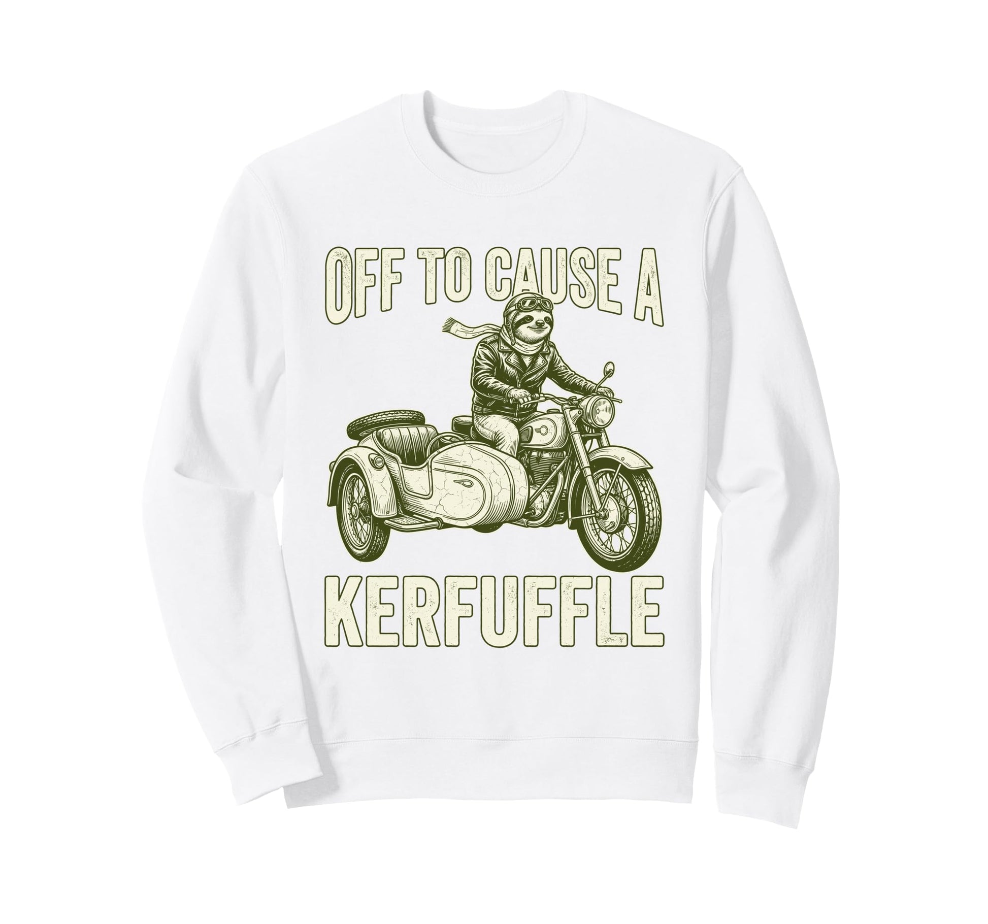 Off To Cause Kerfuffle Sloth Sweatshirt - Aesthetic Graphic for Adults - T-Shirt, Sweatshirt, Hoodie