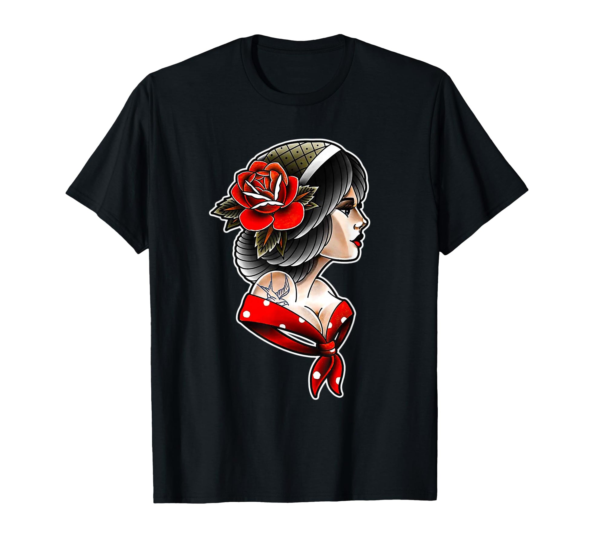 Rose Tattoo Flash T-Shirt - Custom Art Print Unisex - T-Shirt, Sweatshirt, Hoodie