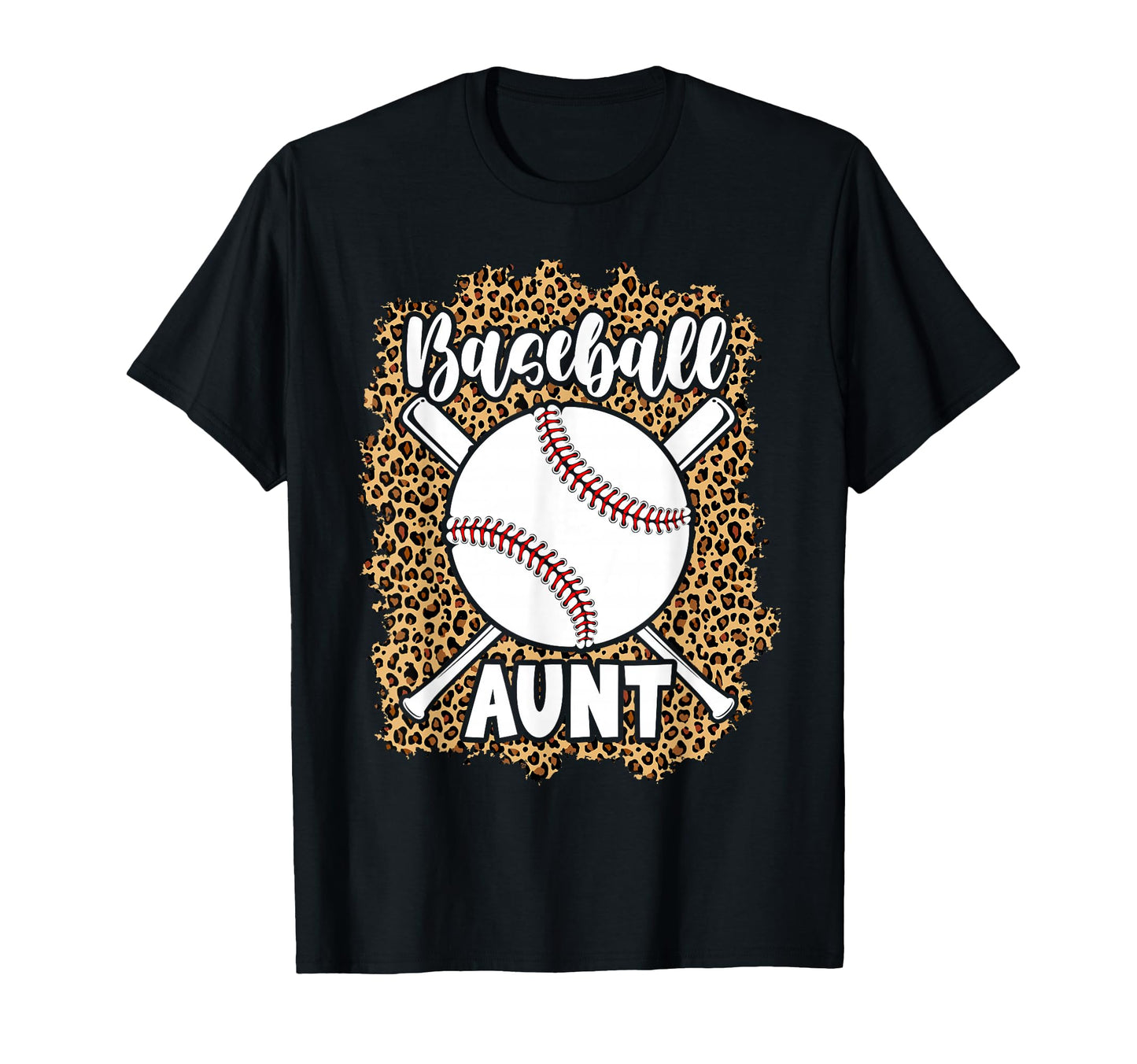 Baseball Aunt Leopard Baseball Aunt T-Shirt - Fun Novelty Design for Adults - T-Shirt, Sweatshirt, Hoodie