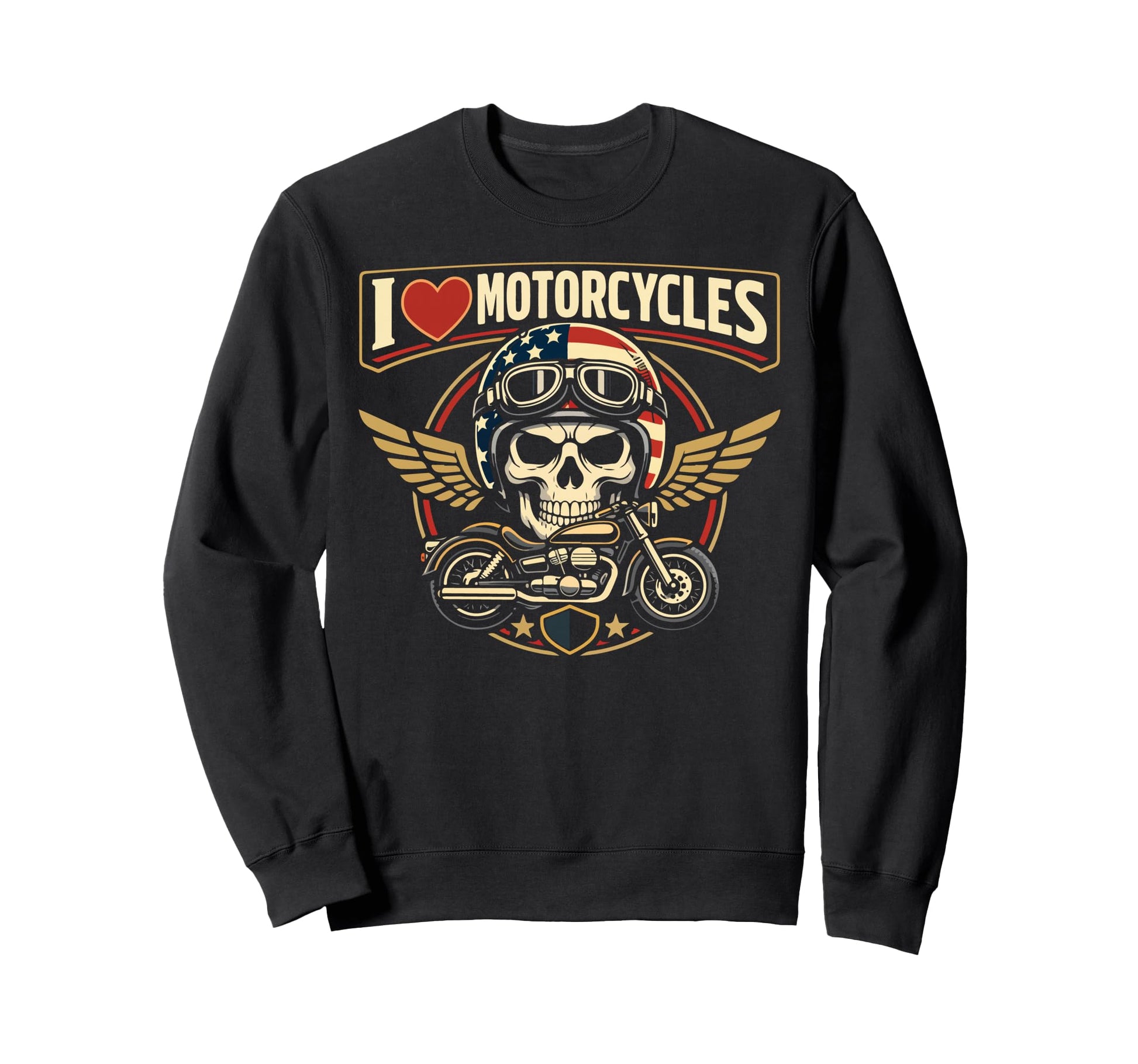 Motorcycle Biker Heart I Love Sweatshirt - Minimalist Print Unisex - T-Shirt, Sweatshirt, Hoodie