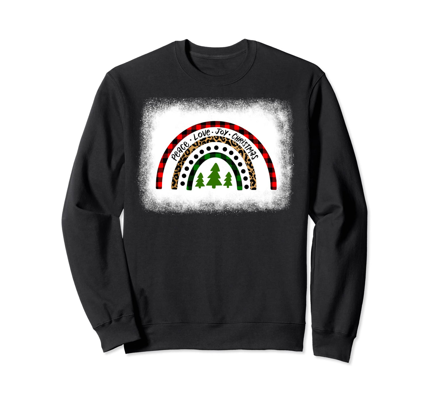 Peace Love Joy Leopard Plaid Sweatshirt - Custom Art Print Men Women - T-Shirt, Sweatshirt, Hoodie