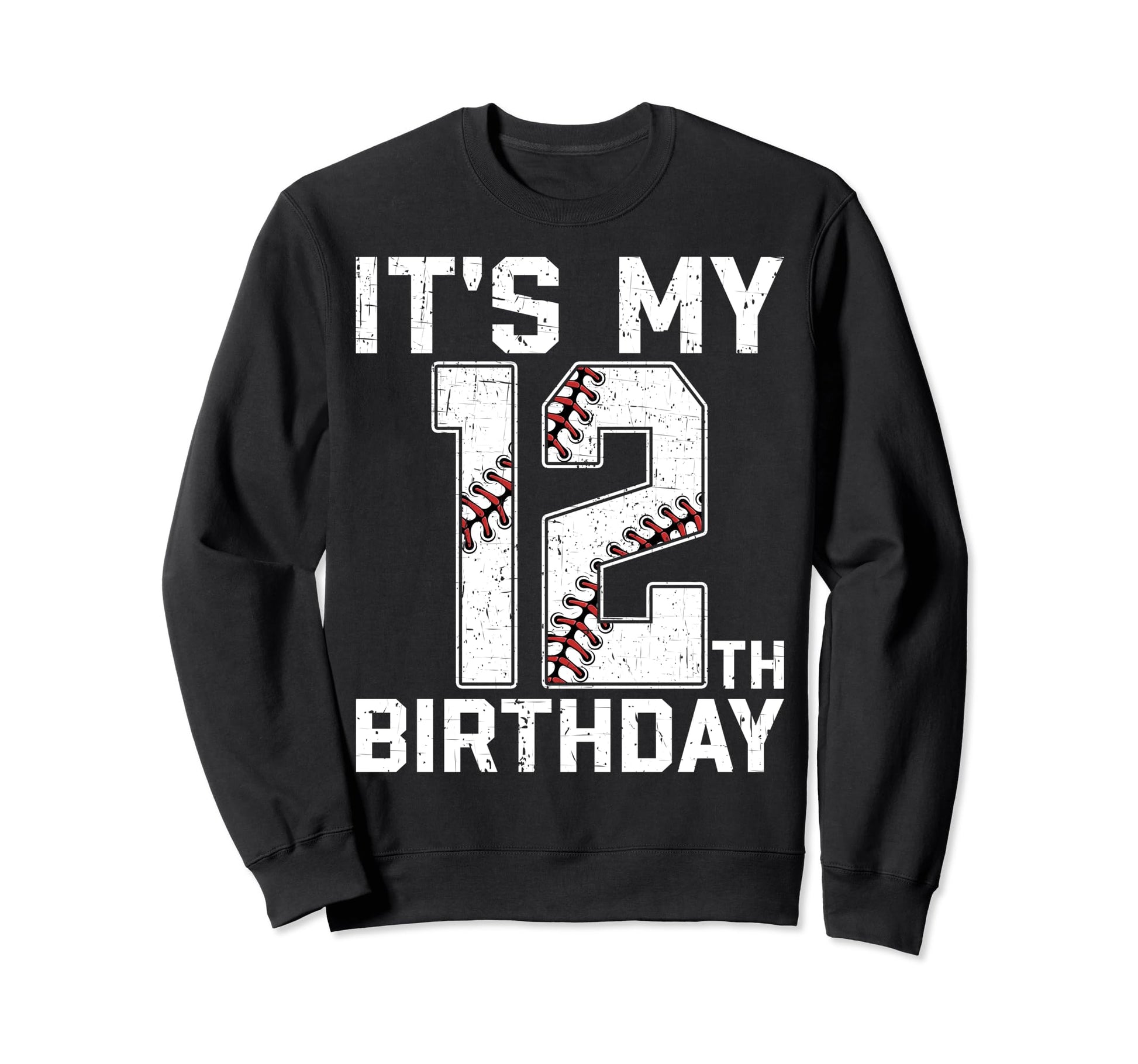12Th Birthday Baseball Party 12 Sweatshirt - Custom Art Print Men Women - T-Shirt, Sweatshirt, Hoodie