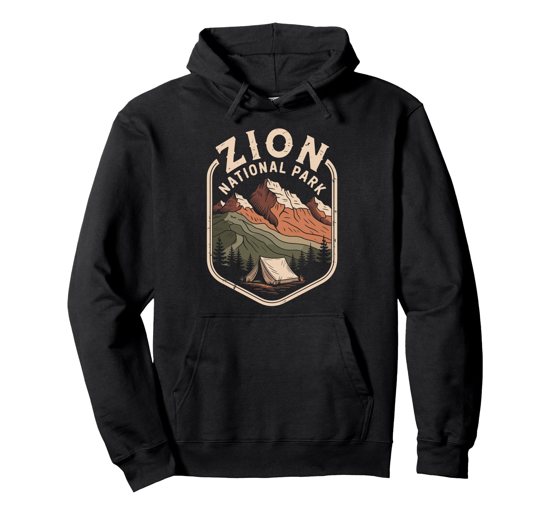 Zion Coordinates Utah National Park Hoodie - Graphic Print Men Women - T-Shirt, Sweatshirt, Hoodie