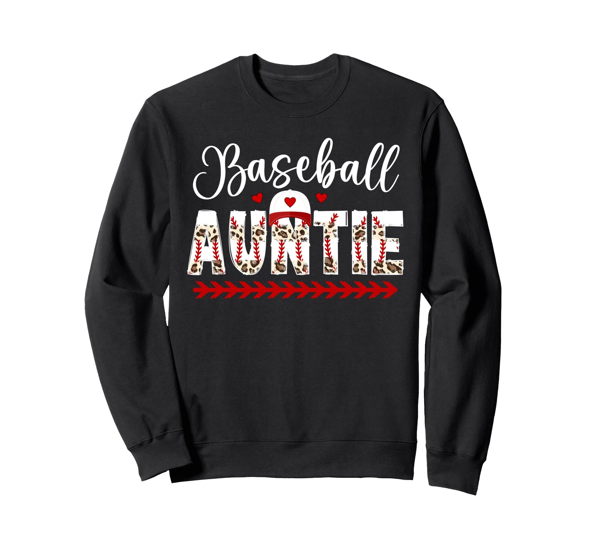 Baseball Auntie Leopard Baseball Sweatshirt - Aesthetic Graphic Men Women - T-Shirt, Sweatshirt, Hoodie