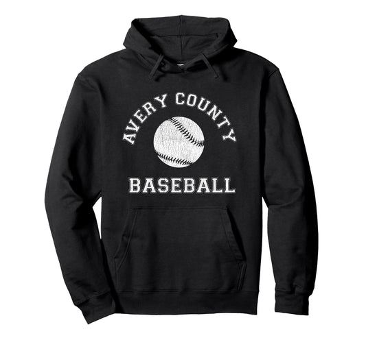 Avery County Baseball Distressed Hoodie - Aesthetic Graphic for Adults - T-Shirt, Sweatshirt, Hoodie