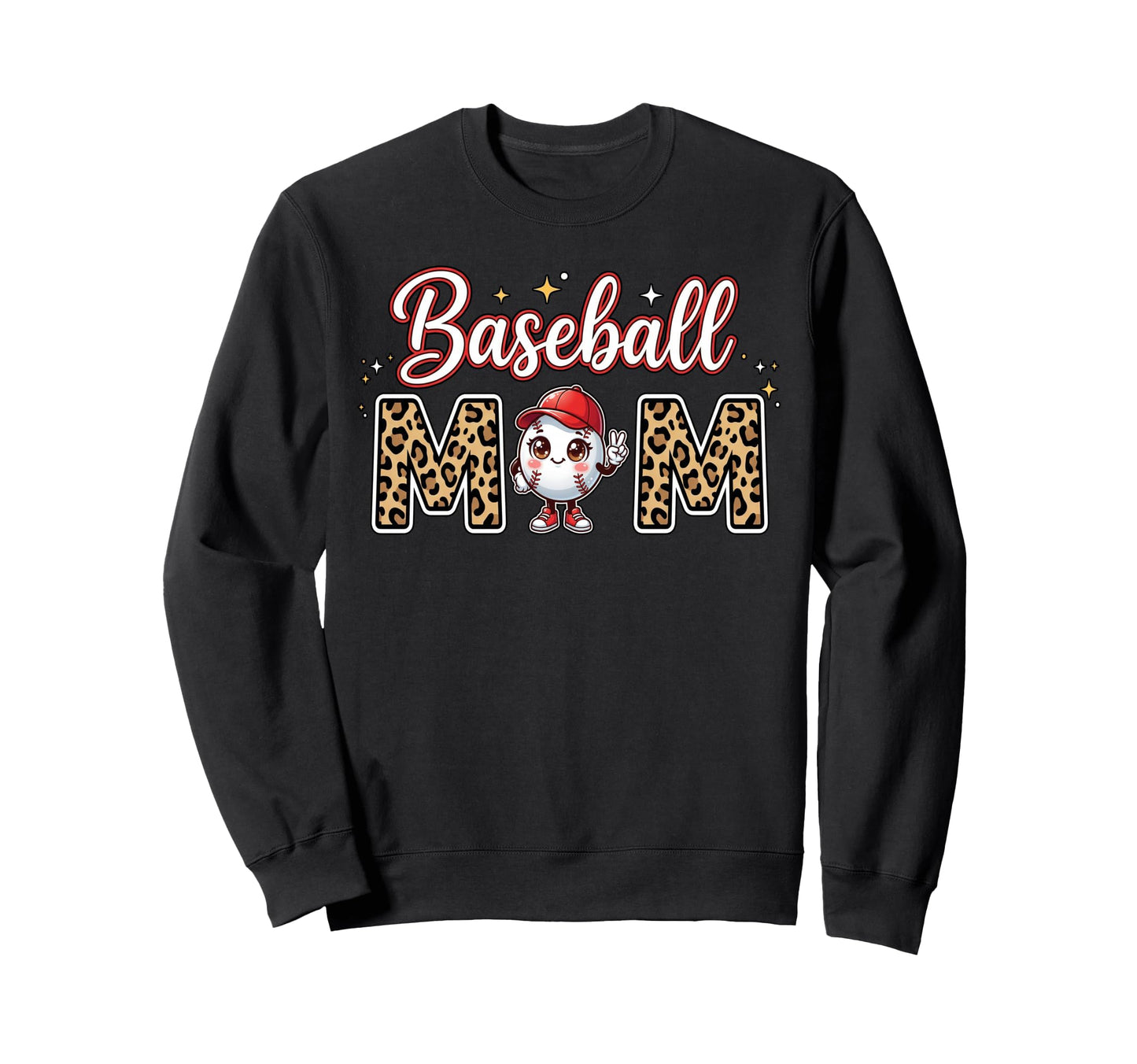 Mama Baseball Mom Leopard Sweatshirt - Casual Everyday Wear for Adults - T-Shirt, Sweatshirt, Hoodie