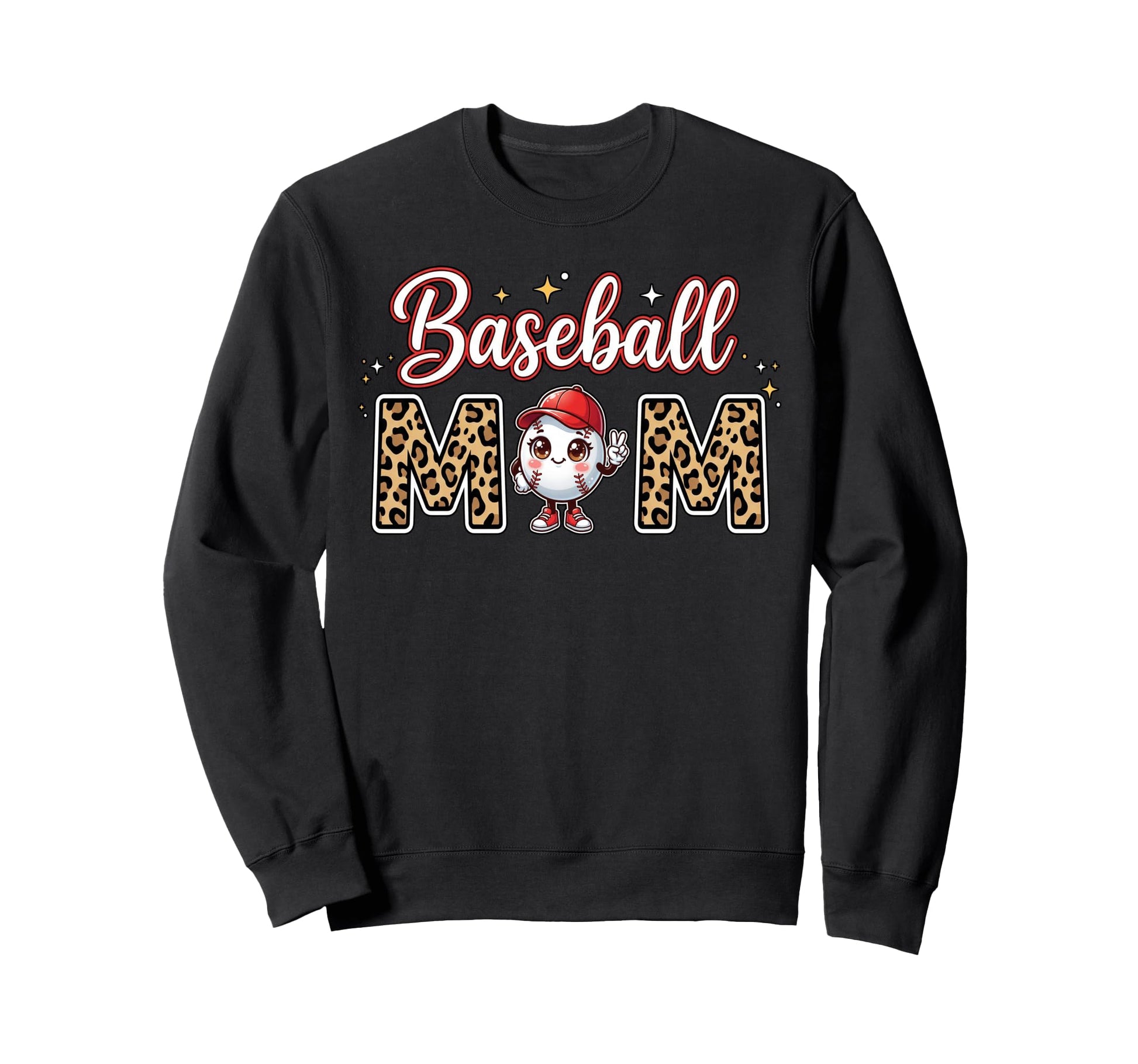 Mama Baseball Mom Leopard Sweatshirt - Casual Everyday Wear for Adults - T-Shirt, Sweatshirt, Hoodie