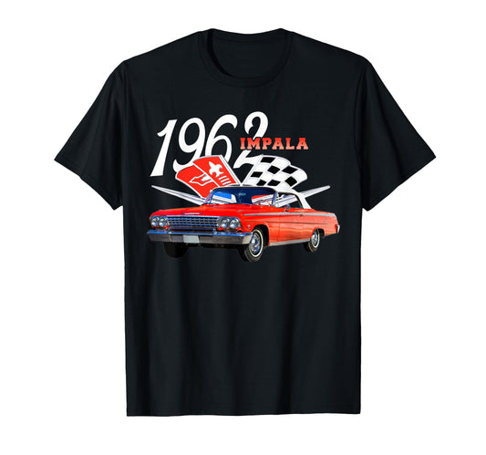 1962 62 Impala Old School Muscle Car T-Shirt - Novelty Apparel Men Women - T-Shirt, Sweatshirt, Hoodie