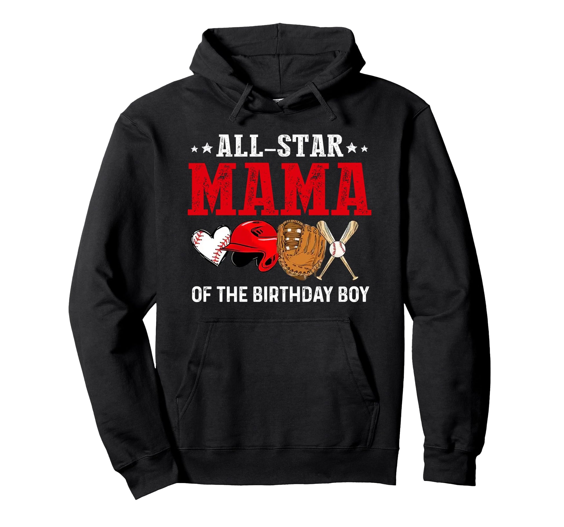 All Star Mama Birthday Baseball Hoodie - Aesthetic Graphic for Adults - T-Shirt, Sweatshirt, Hoodie