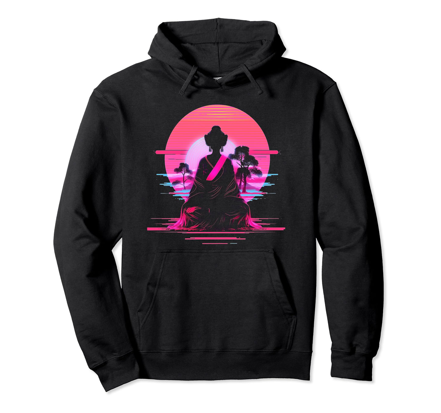 Vaporwave Geisha 80S Synthwave 25 Hoodie - Unique Graphic for Adults - T-Shirt, Sweatshirt, Hoodie