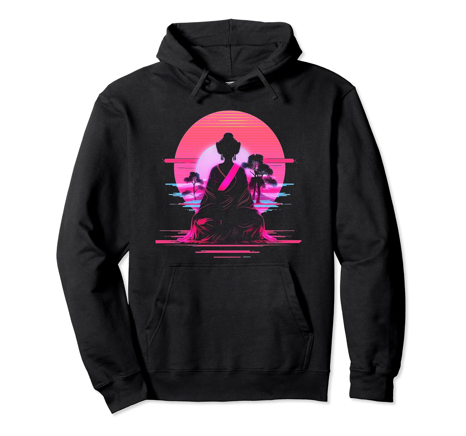 Vaporwave Geisha 80S Synthwave 25 Hoodie - Unique Graphic for Adults - T-Shirt, Sweatshirt, Hoodie