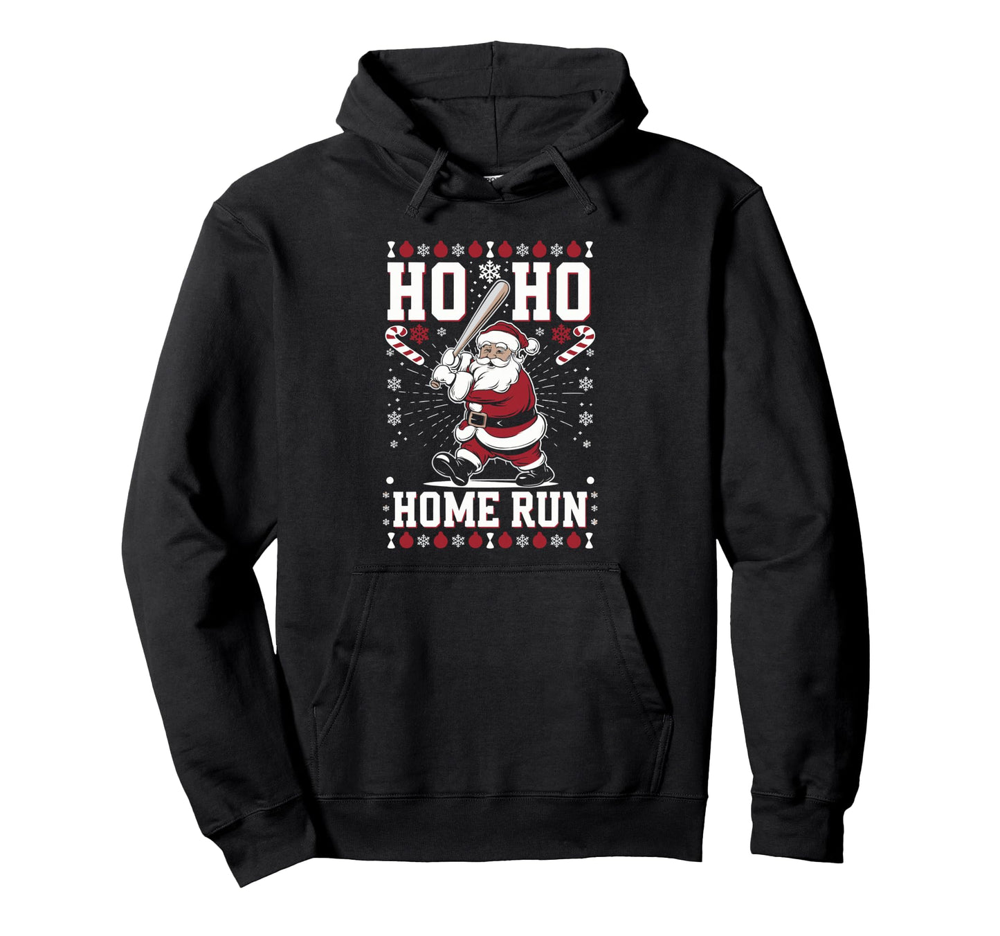 Santa Baseball Home Run T-Shirt - Fun Novelty Design Men Women - T-Shirt, Sweatshirt, Hoodie