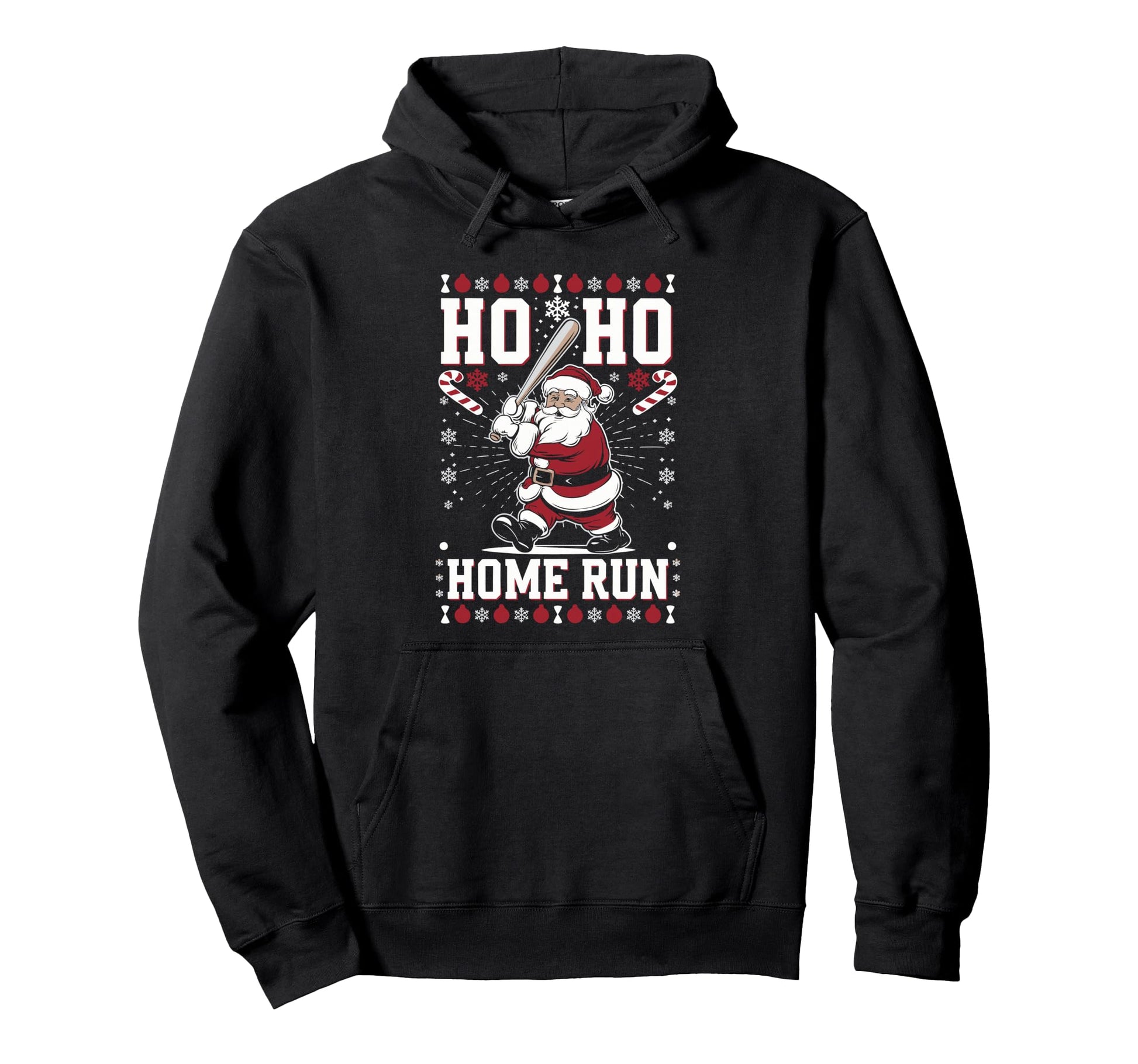 Santa Baseball Home Run T-Shirt - Fun Novelty Design Men Women - T-Shirt, Sweatshirt, Hoodie