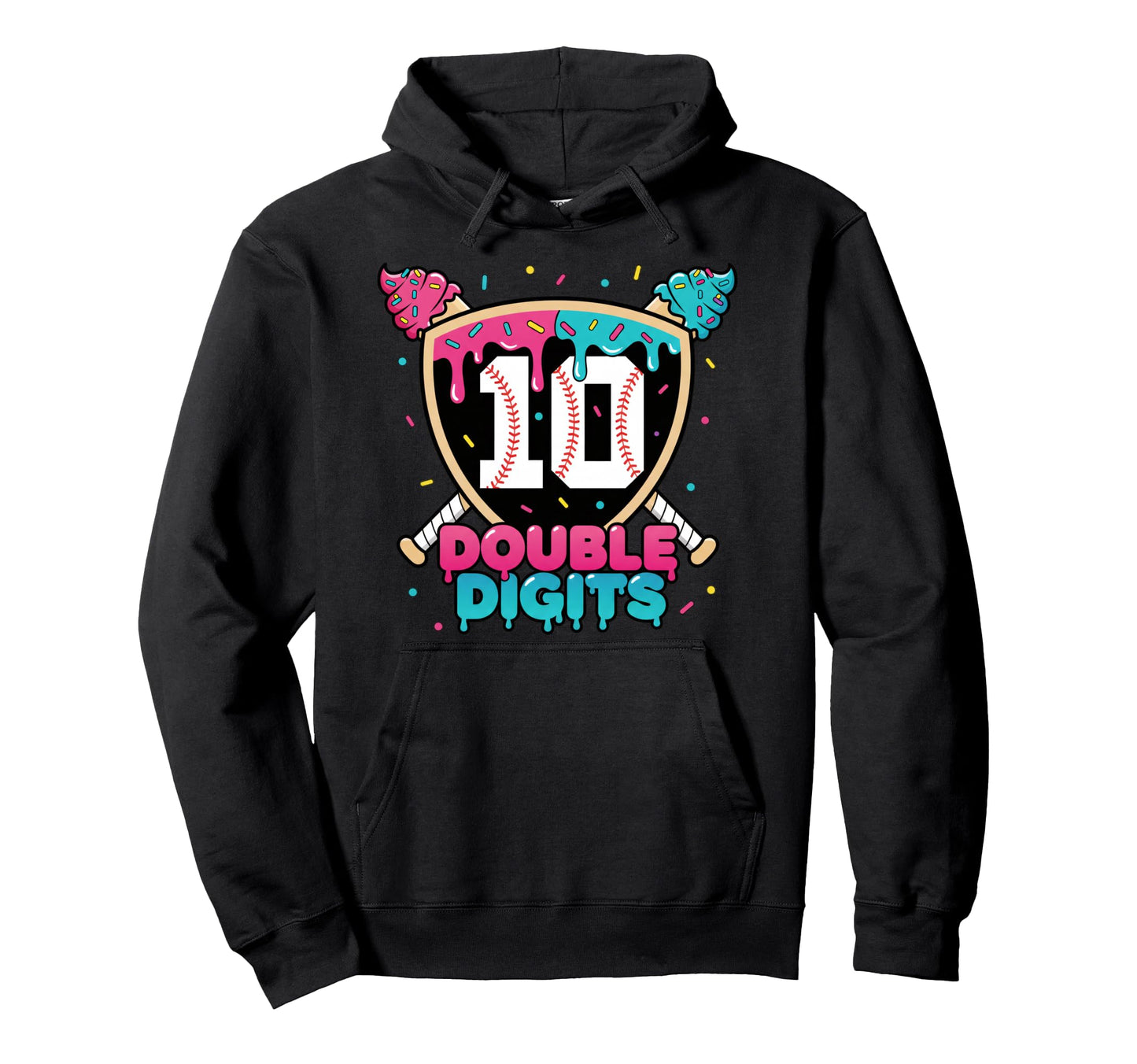 Double Digits Baseball Ice Cream Hoodie - Custom Art Print for Adults - T-Shirt, Sweatshirt, Hoodie