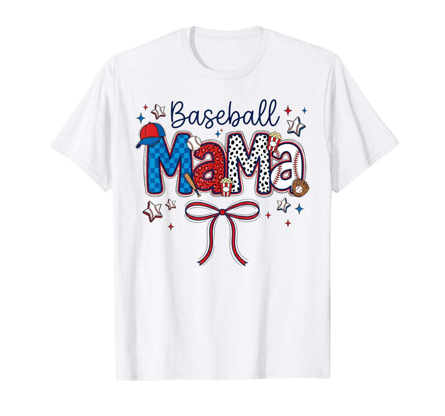 Coquette Baseball Mom Mama Bow Sport T-Shirt - Fun Novelty Design Unisex - T-Shirt, Sweatshirt, Hoodie