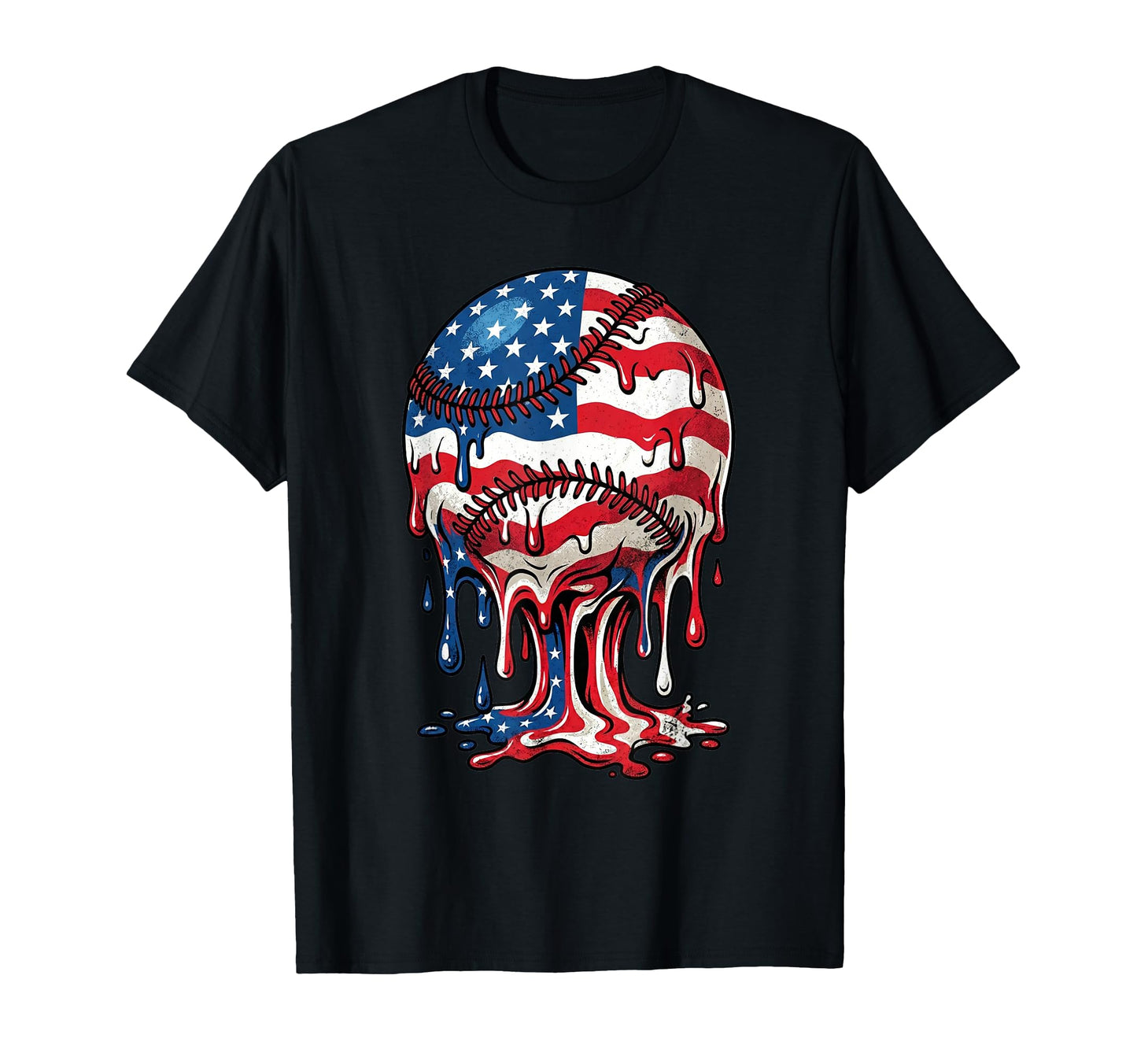 Drip Baseball 4Th July Usa American T-Shirt - Fun Novelty Design Men Women - T-Shirt, Sweatshirt, Hoodie