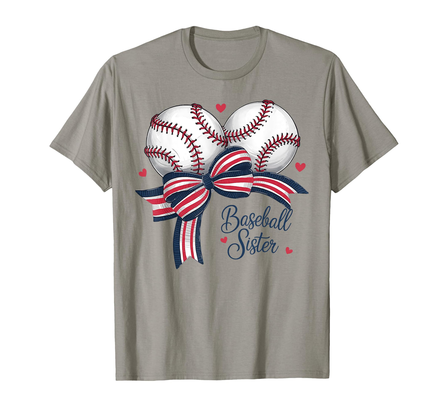 Baseball Sister Coquette Bow Biggest Fan T-Shirt - Graphic Print Men Women - T-Shirt, Sweatshirt, Hoodie