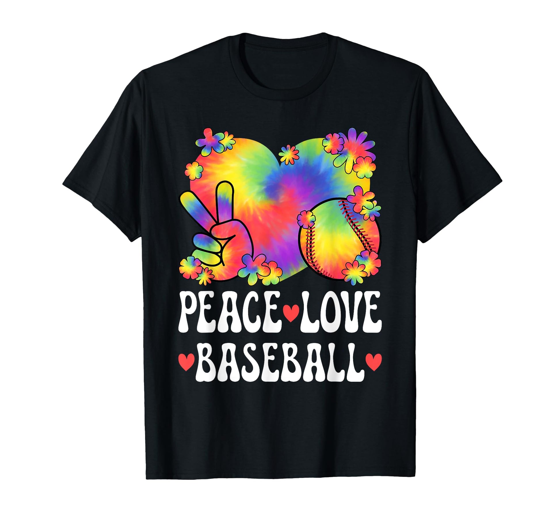 Peace Love Baseball Lover 60S 70S T-Shirt - Fun Novelty Design Men Women - T-Shirt, Sweatshirt, Hoodie