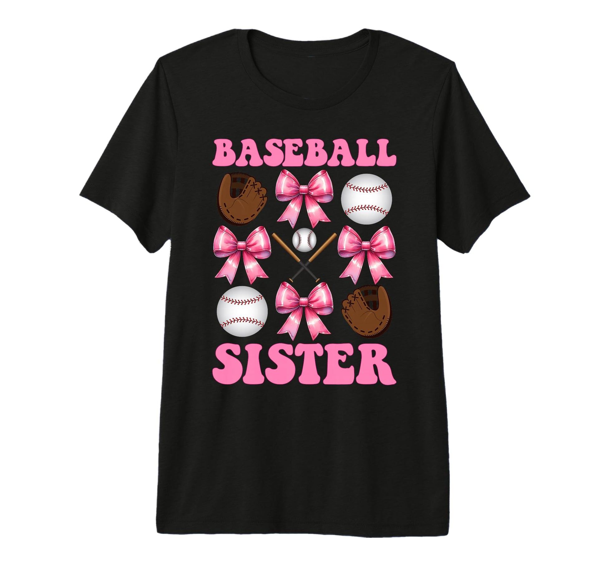 Baseball Sister Baseball Mom Mothers T-Shirt - Novelty Apparel for Adults - T-Shirt, Sweatshirt, Hoodie