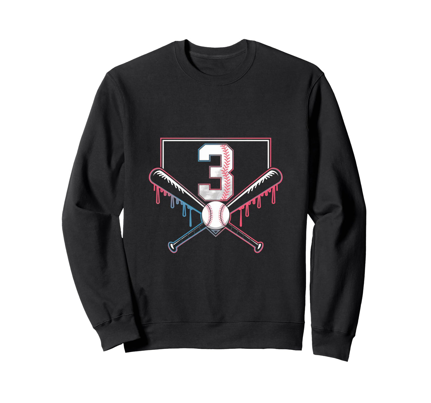 Baseball Home Ice Cream 3Th Birthday Sweatshirt - Graphic Print Unisex - T-Shirt, Sweatshirt, Hoodie