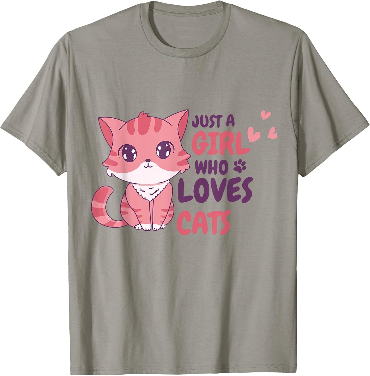 Just A Girl Who Loves Cats Cute Cat Gifts Kids Girls - Adult & Kids T-Shirts, Sweatshirts & Hoodies apparel design preview 1
