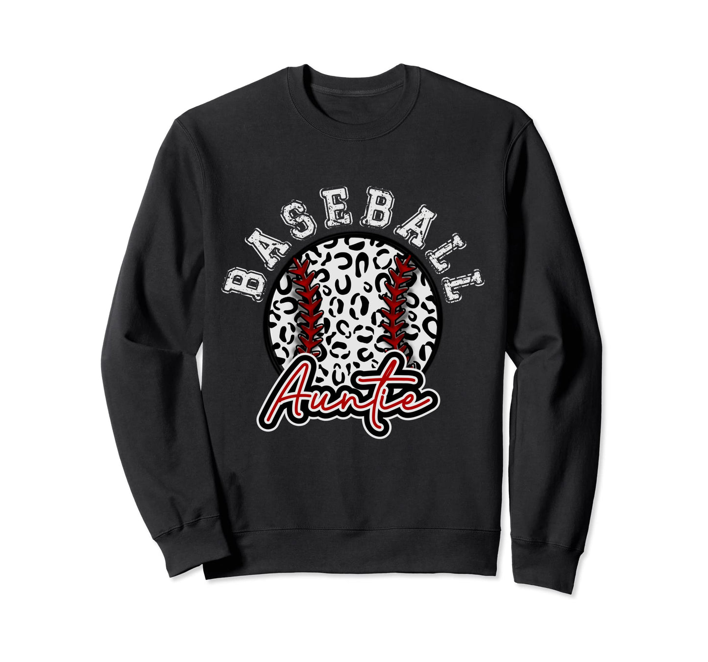 Leopard Cheetah Baseball Auntie Sweatshirt - Minimalist Print Men Women - T-Shirt, Sweatshirt, Hoodie