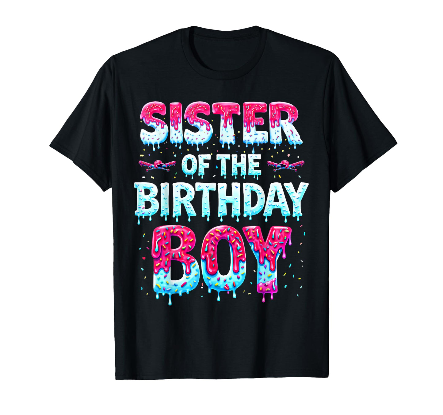 Sister Birthday Ice Cream Baseball T-Shirt - Minimalist Print Men Women - T-Shirt, Sweatshirt, Hoodie