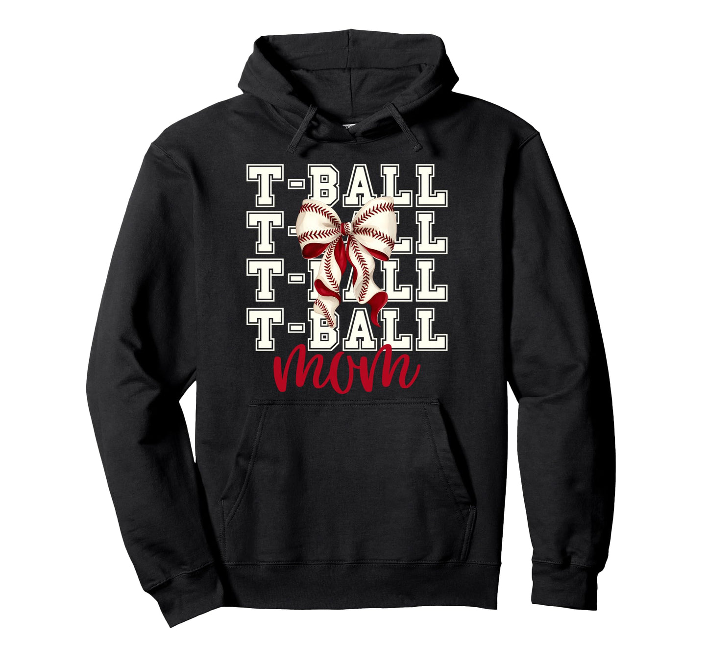 Tball Mom Teeball T Ball Coquette Hoodie - Graphic Print for Adults - T-Shirt, Sweatshirt, Hoodie