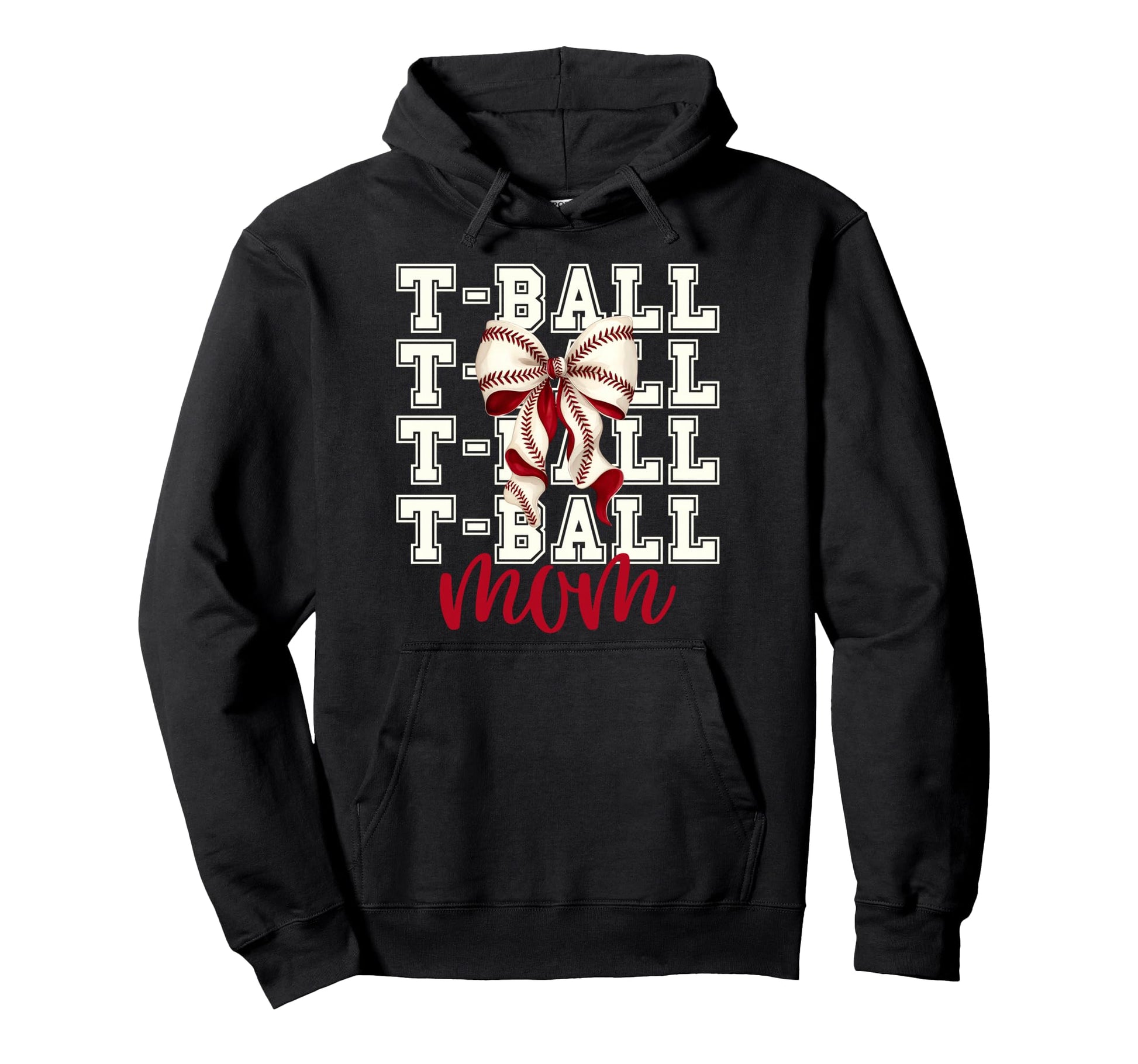 Tball Mom Teeball T Ball Coquette Hoodie - Graphic Print for Adults - T-Shirt, Sweatshirt, Hoodie